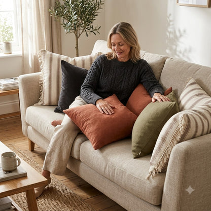 Maverick Rustic Cocoa Stripe Cushion