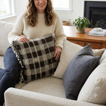 Wesley Rustic Checkered Accent Cushion