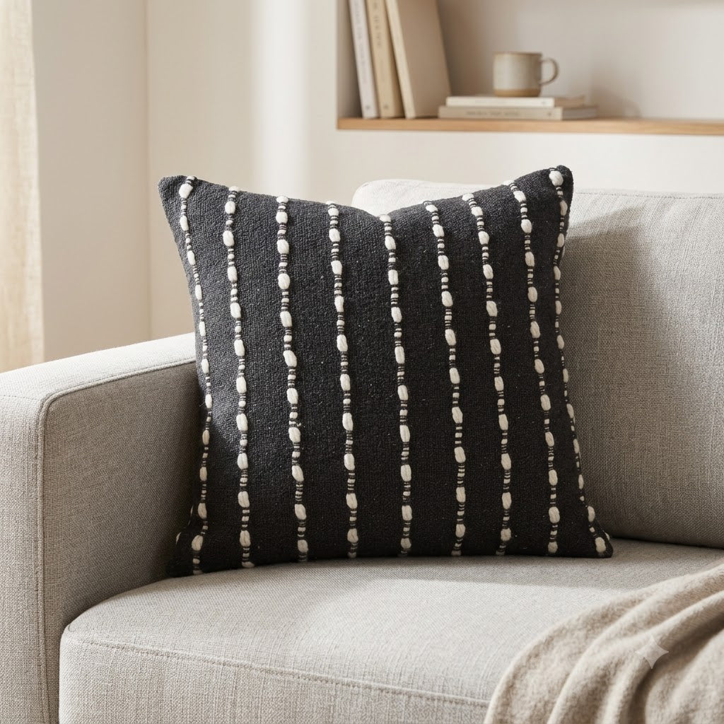 Francis Charcoal Textured Cushion Cover