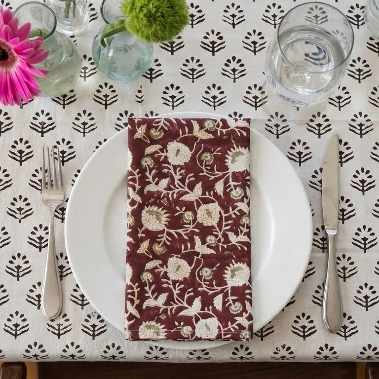 Merlot Floral Vine Table Napkin