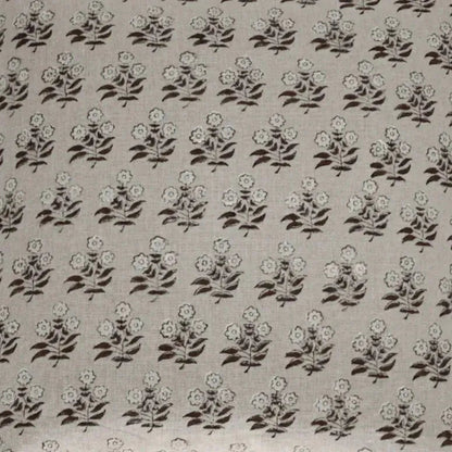 Thyny Flora Hand Block Print Linen Fabric