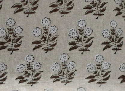 Elowen Block Print Handloom Linen Fabric