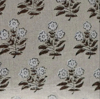 Thyny Flora Hand Block Print Linen Fabric