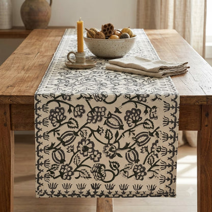Aroiv Forest Green Cotton Table Runner