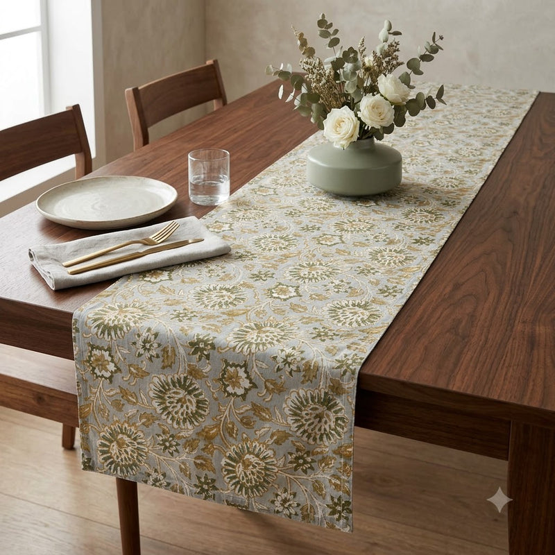 Aroiv Ochre Cotton Table Runner