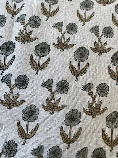 Lioren Block Print Handloom Linen Fabric