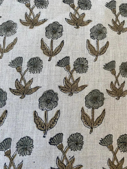 Lioren Block Print Handloom Linen Fabric