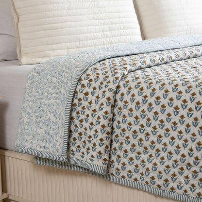 Mason Floral Hand Block Printed Quilt