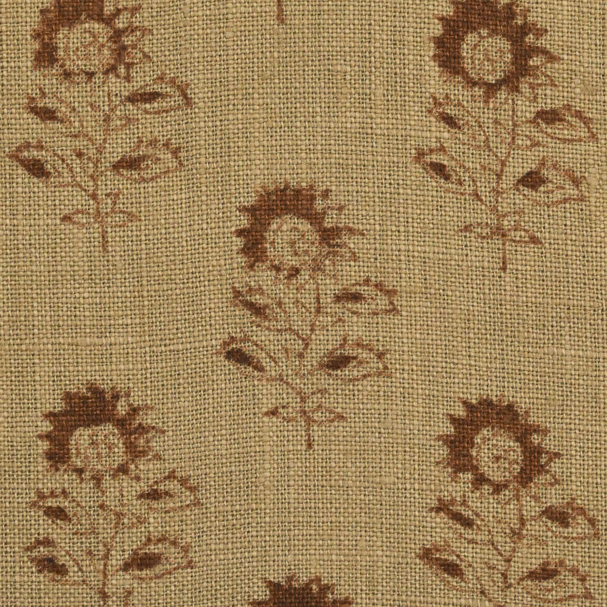 Indira sunflower buti linen pillow cover styled on a sofa