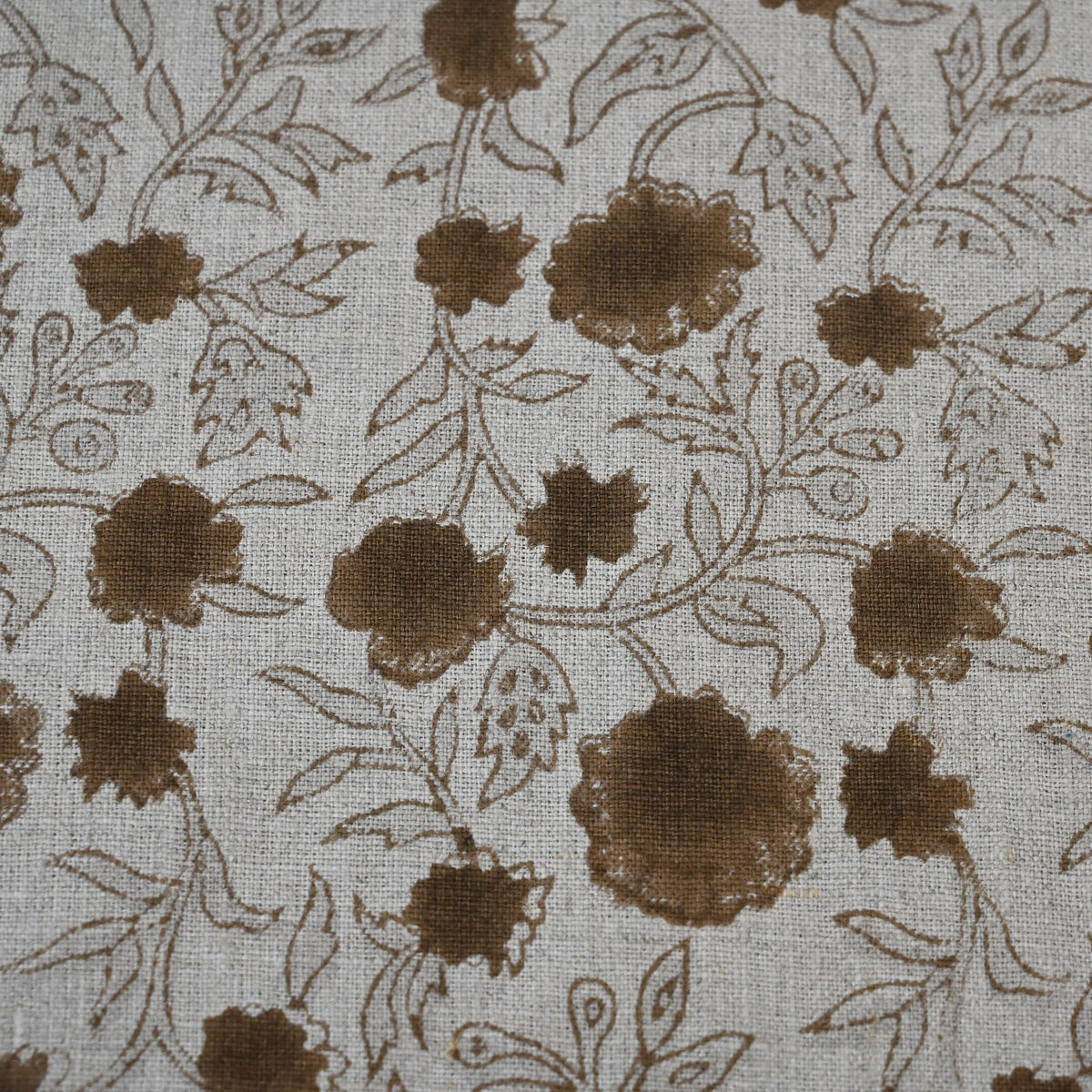 Julie Chocolate Linen Block Print Pillow Cover