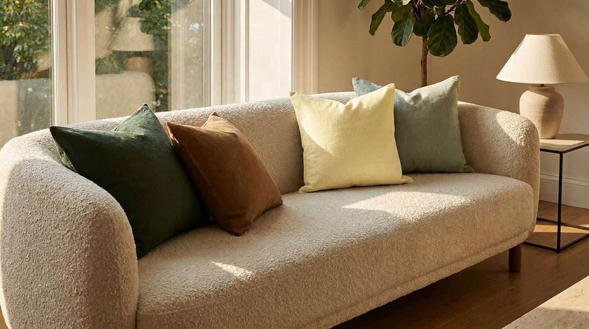 Ekim Pale Yellow solid Linen Pillow Cover