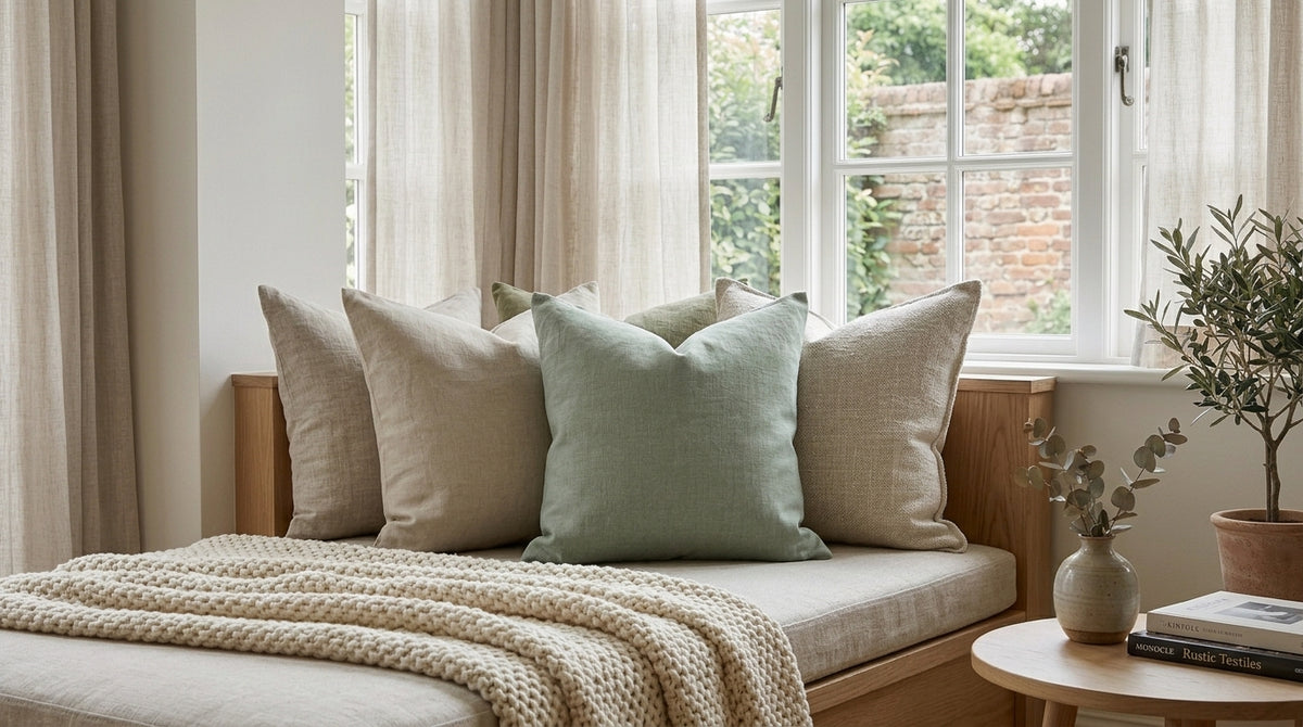 Avenv Soft Olive Solid Linen Pillow Cover