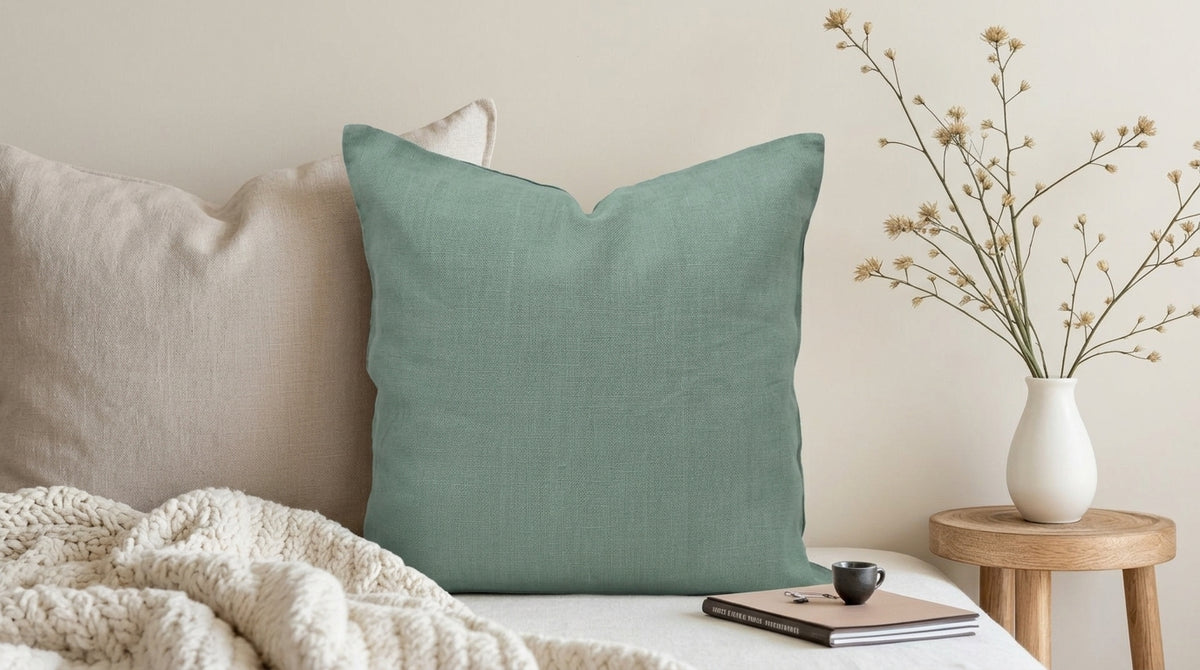 Rami Seafoam Solid Line Pillow Cover