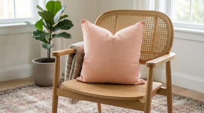 Nera Blush Pink Solid Linen Pillow Cover