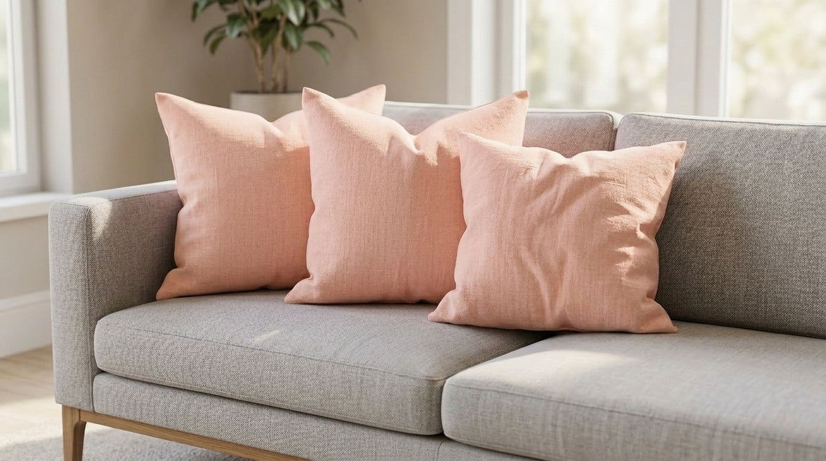 Nera Blush Pink Solid Linen Pillow Cover