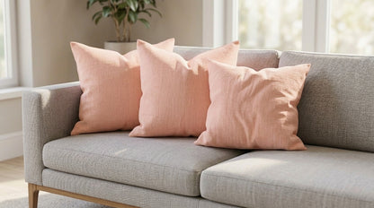 Nera Blush Pink Solid Linen Pillow Cover