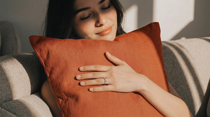 Leno  Rust  Solid Linen Pillow Cover