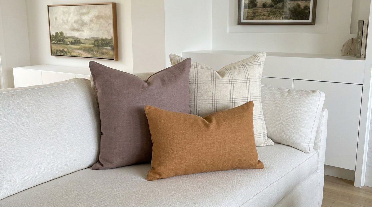 Rona Mauve Brown Solid Linen Pillow Cover