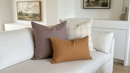 Rona Mauve Brown Solid Linen Pillow Cover
