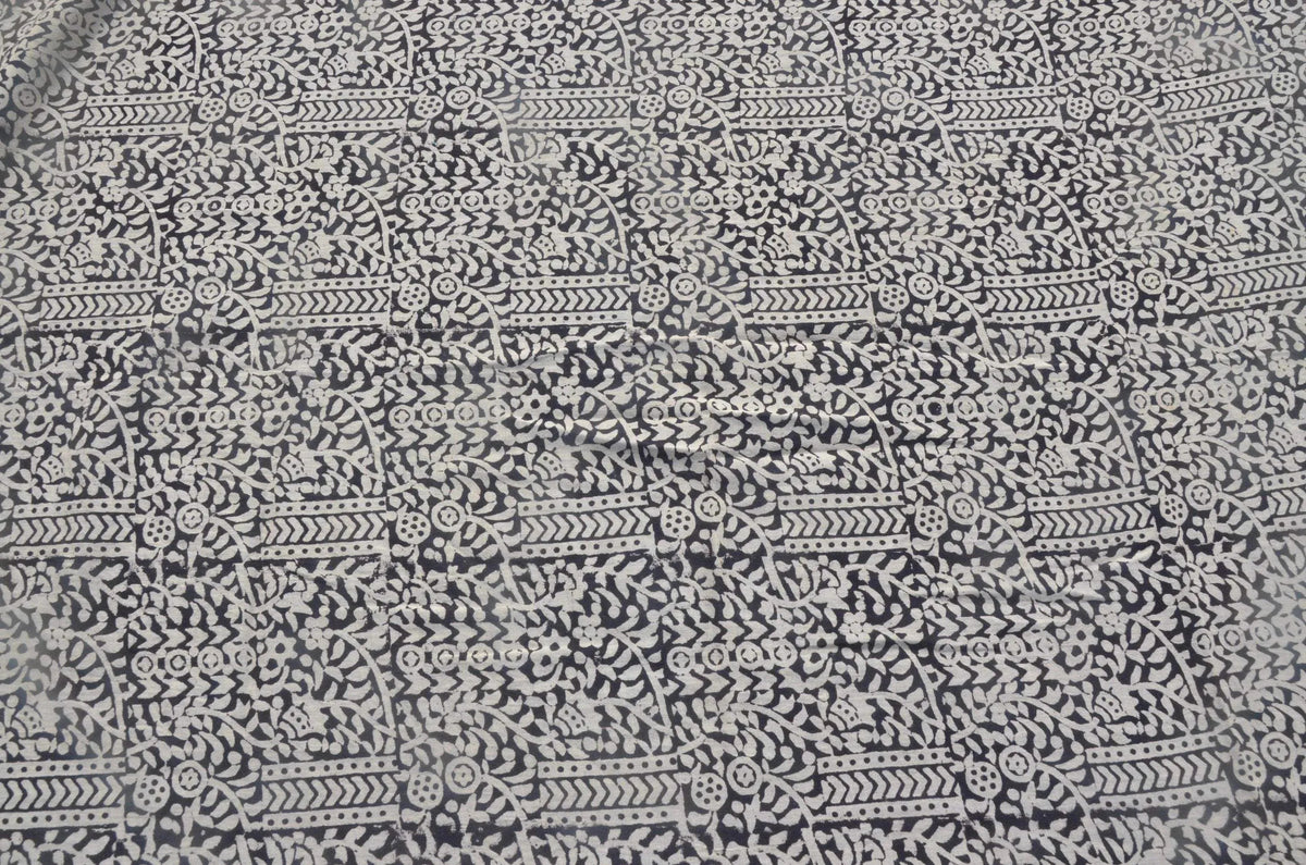 Indian Cotton Block Print Fabric by the Yard -Sewing and Quilting Fabric - Maple Village Lane