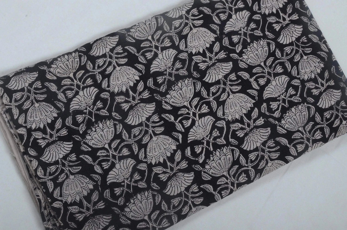 Indian Cotton Block Print Fabric by the Yard -Sewing and Quilting Fabric - Maple Village Lane