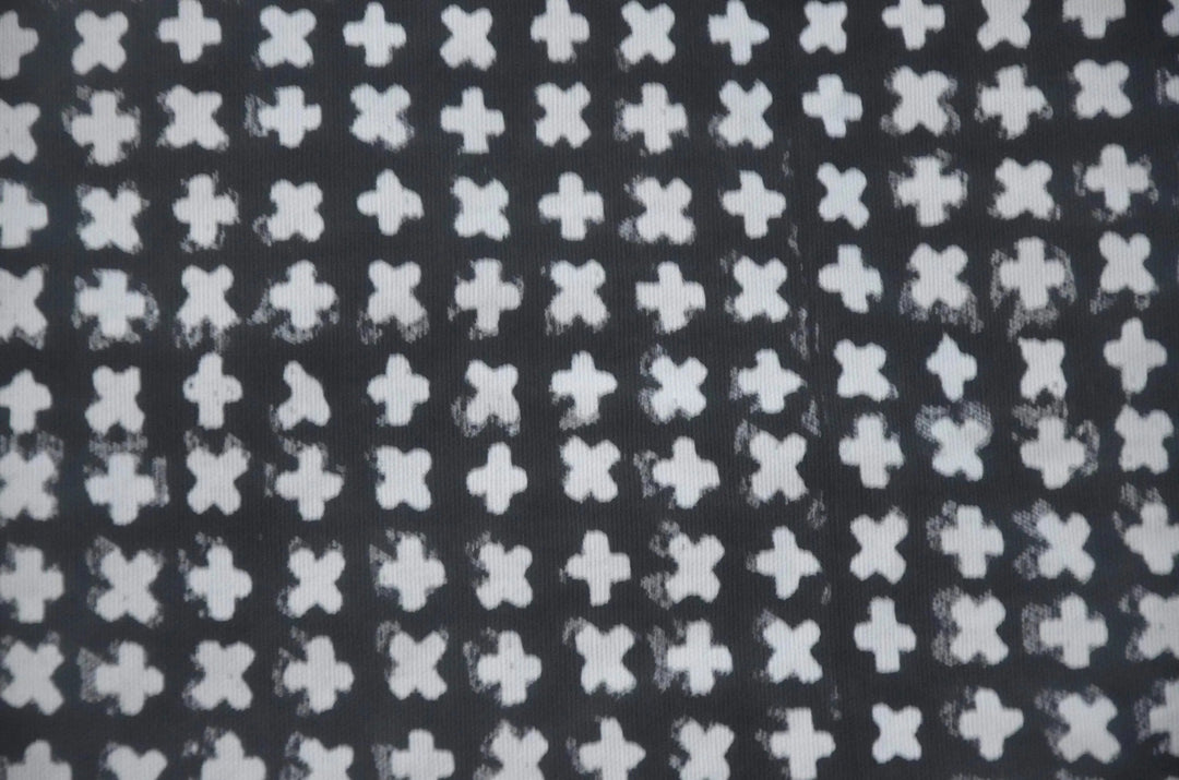 Eglanty Block Print Handloom Linen Fabric