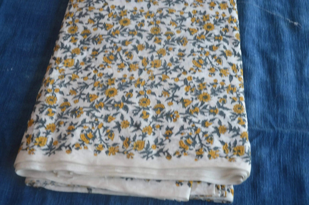 Mosslin Indian Cotton Block Print Fabric