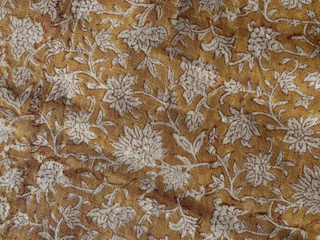 Knorrah Block Print Handloom Linen Fabric
