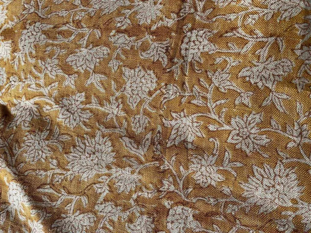 Knorrah Block Print Handloom Linen Fabric