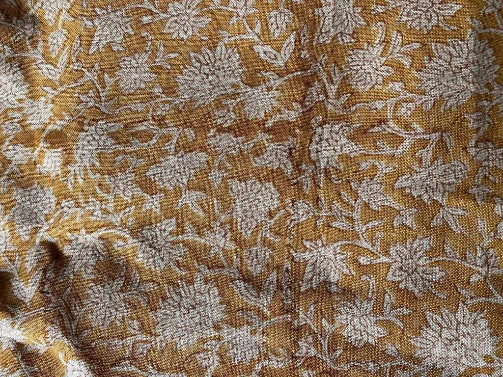 Knorrah Block Print Handloom Linen Fabric