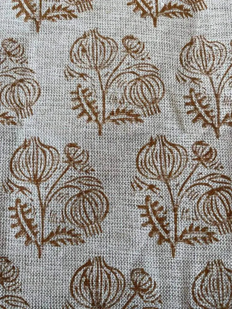 Jessy Block Print Handloom Linen Fabric
