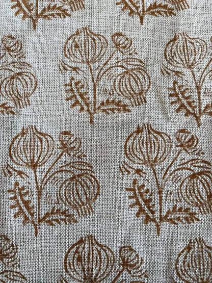 Jessy Block Print Handloom Linen Fabric