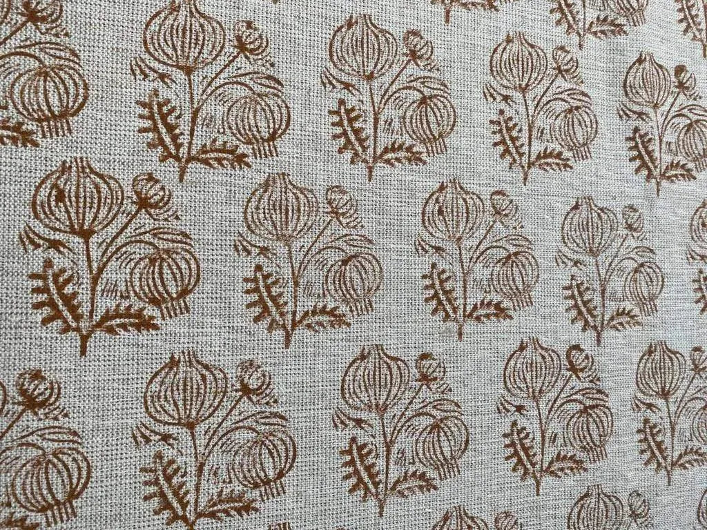 Jessy Block Print Handloom Linen Fabric