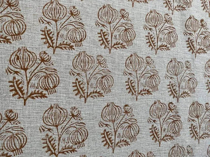 Jessy Block Print Handloom Linen Fabric