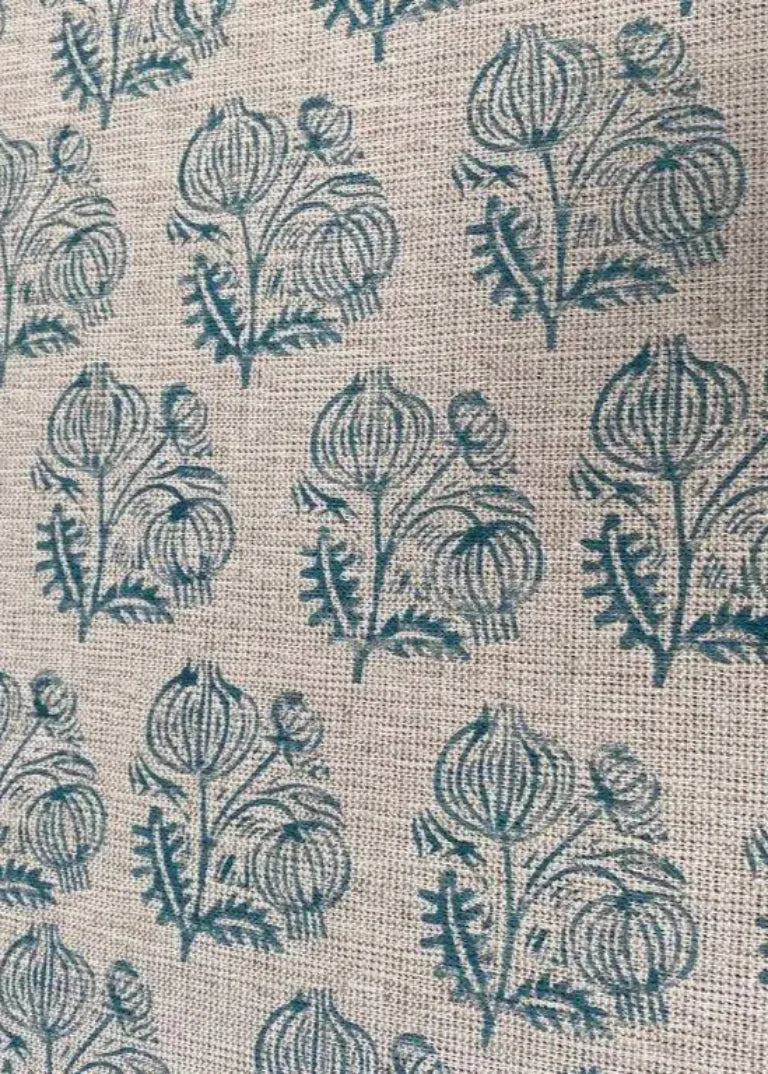 Jessy Block Print Handloom Linen Fabric