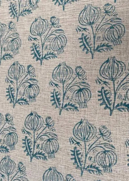 Jessy Block Print Handloom Linen Fabric