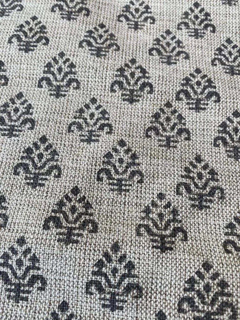 Perwyn Block Print Handloom Linen Fabric