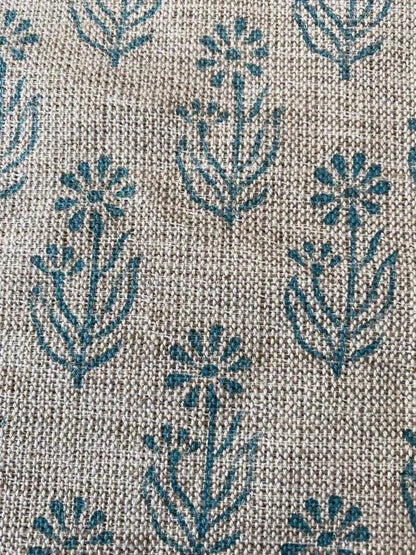 Thea Block Print Handloom Linen Fabric