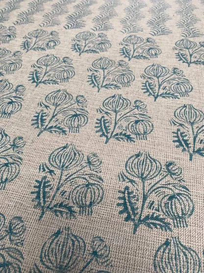 Jessy Block Print Handloom Linen Fabric