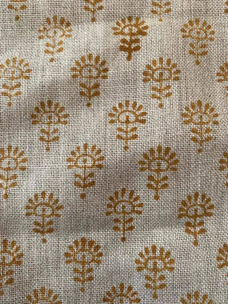 Heliora Block Print Handloom Linen Fabric