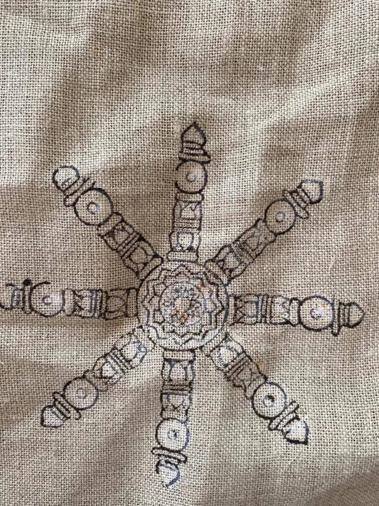 Linen fabric, Fabric by yard, Hand printed fabric, Block Print Fabric, Indian Fabric