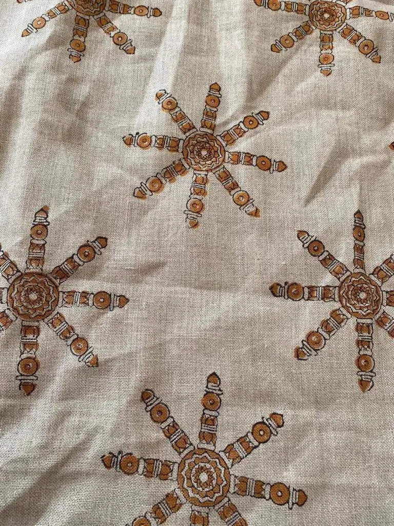 Feyra Block Print Handloom Linen Fabric