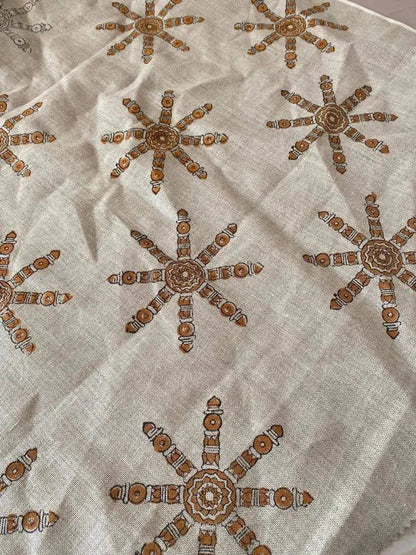 Handloom Linen Fabric - most popular block print fabric - best for Upholstery , cushion cover , sofa/chair cover , and other crafts - Maple Village Lane