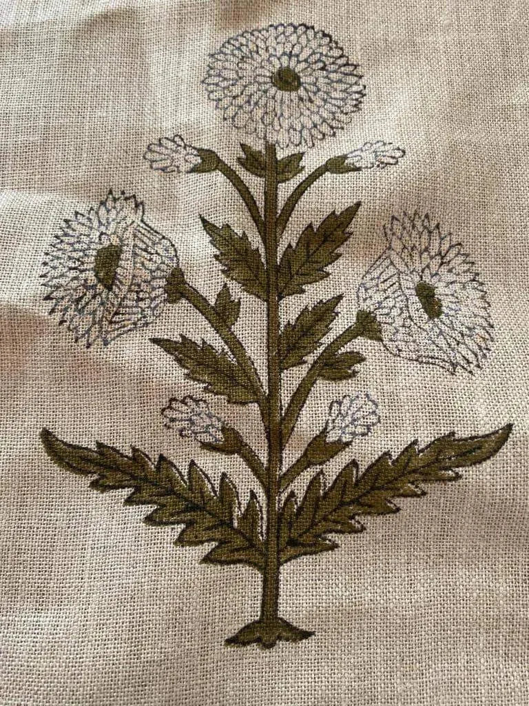 Khoren Block Print Handloom Linen Fabric