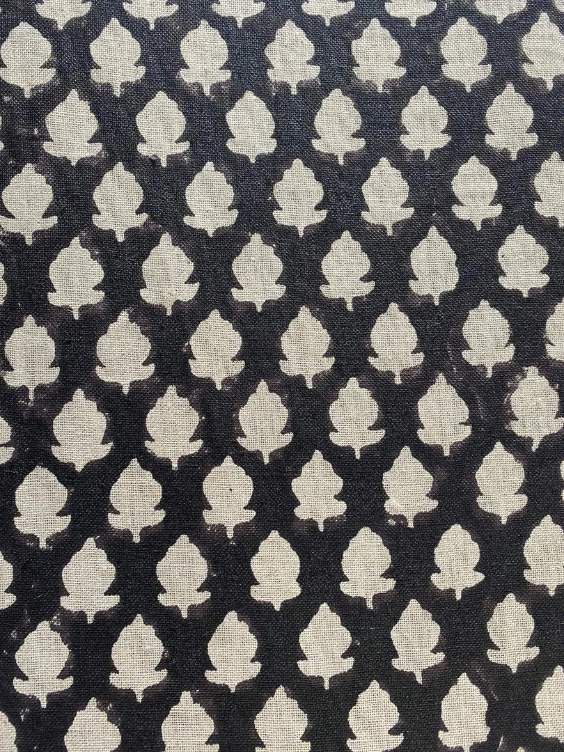 Lunessa Block Print Handloom Linen Fabric