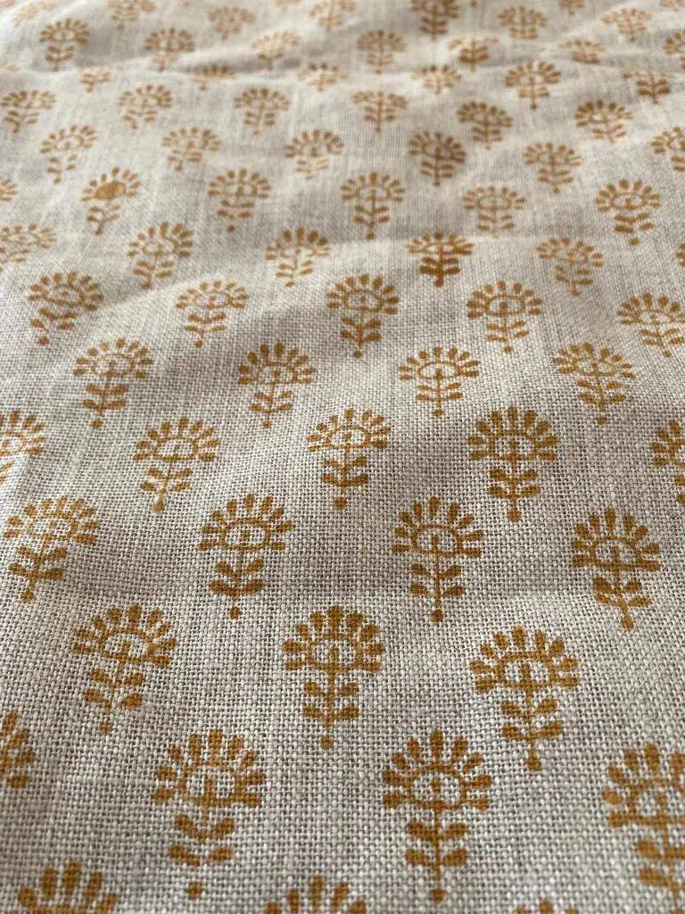 Heliora Block Print Handloom Linen Fabric