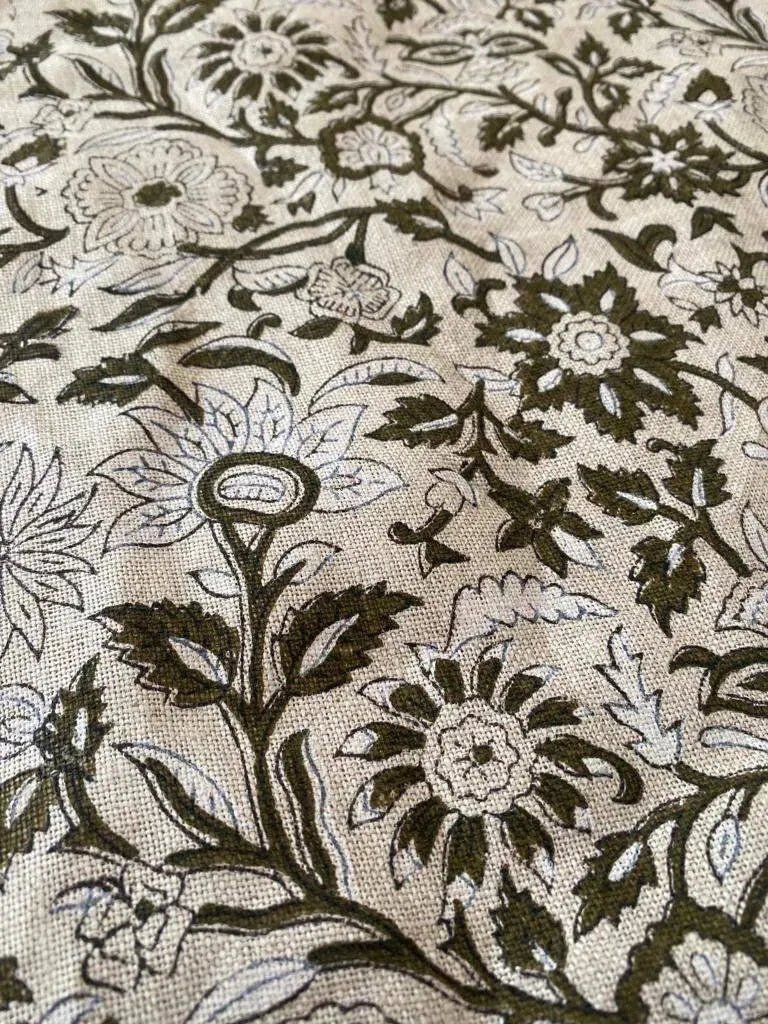 Verlith Block Print Handloom Linen Fabric