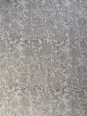 Handloom Linen Fabric - Flower Outline block print fabric - best for Upholstery , cushion cover , sofa/chair cover , and other crafts - Rohiyaan