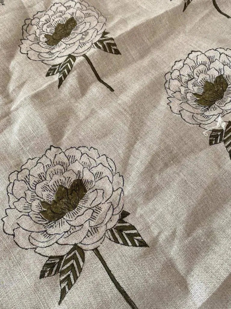 Swayra Block Print Handloom Linen Fabric