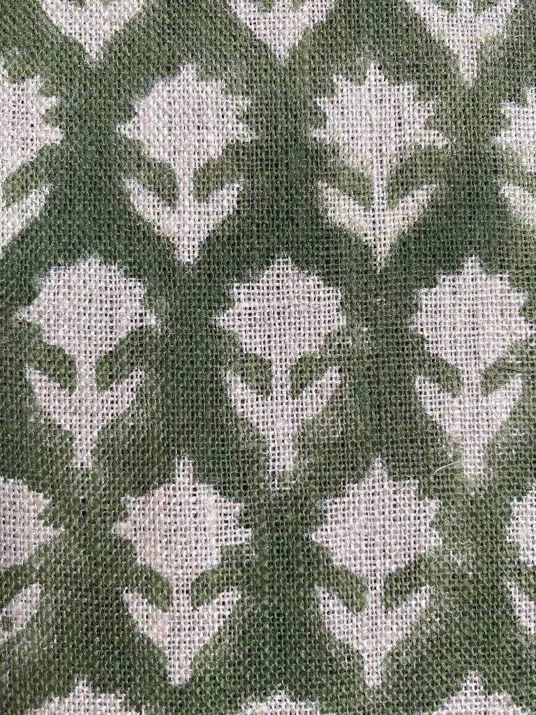 Gravina Block Print Handloom Linen Fabric